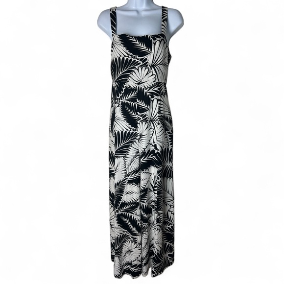 EXPRESS Women’s NWT Black White Palm Print Maxi Dress Adjustable Straps – Sz. S - Picture 1 of 10
